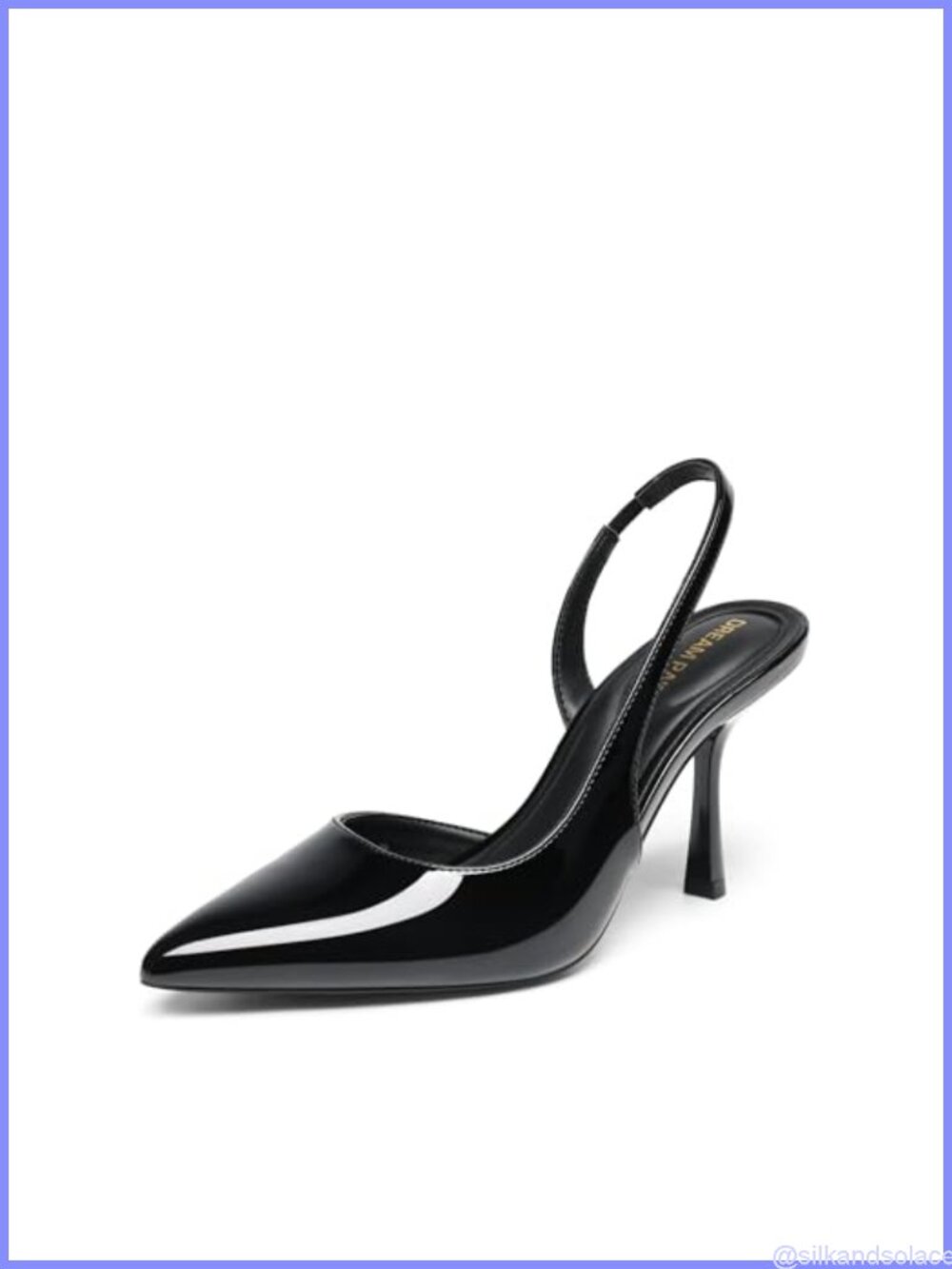 Women's Slingback Pointed Toe Pump Heels Faux Leather Stiletto